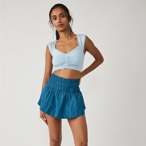 FP Movement by Free People Breathe Deeper Crop Top in Blue Pearl